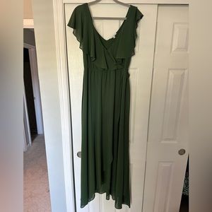 Baltic born green Katya ruffle maxi dress